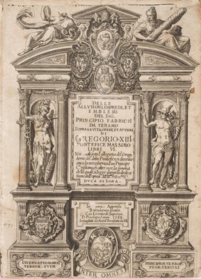 Lot 339 - Fabrizi (Principio). Delle allusioni, imprese, et emblemi..., 1588