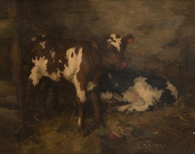 Lot 304 - Gauld (David, 1865-1936). Two Ayrshire Calves, early 20th-century