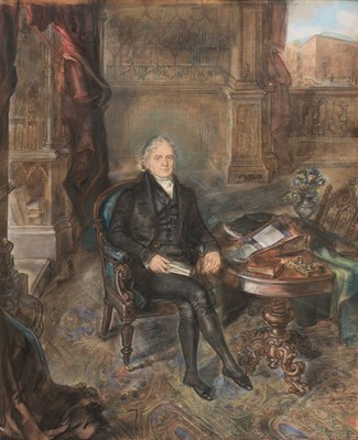 Lot 153 - English School. Portrait of a Gentleman, 19th century, coloured chalks