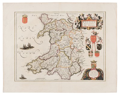 Lot 148 - Wales. Blaeu (Johannes), Wallia principatus vulgo Wales, circa 1650