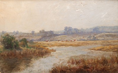 Lot 111 - English School. River Landscape, 1896, oil on board