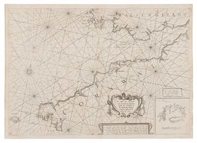 Lot 136 - Sea Charts. Colomb (J. A.). De Custe van Endelandt van Lizard..., Amsterdam: circa 1632