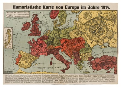 Lot 124 - Lehmann-Dumont (Karl). Humoristische Karte von Europa im Jahre 1914, Dresden, 1914
