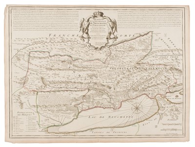 Lot 101 - Central Europe. De Fer (N), Carte de la Souverainete de Neuchatel et Vallangin..., circa 1715