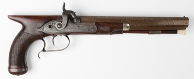 Lot 350 - Pistol. A George IV percussion target or duelling pistol by Henry Holmes, Liverpool, circa 1825