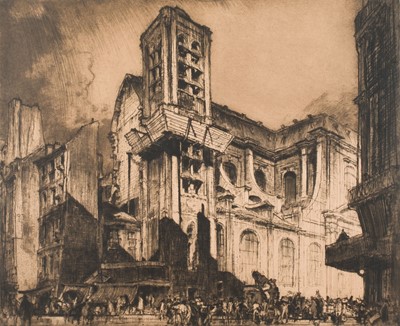 Lot 205 - Brangwyn (Frank, 1867-1956). Church of St. Nicholas, Paris
