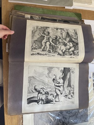 Lot 15 - Old Master Prints and Engravings. A folio album of Dutch, Italian and English prints and engravings