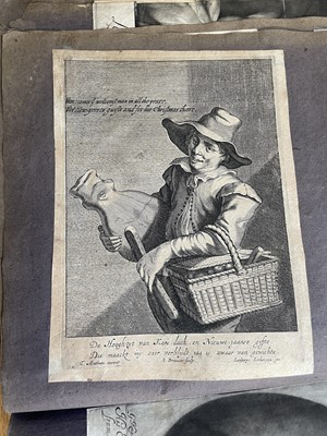 Lot 15 - Old Master Prints and Engravings. A folio album of Dutch, Italian and English prints and engravings