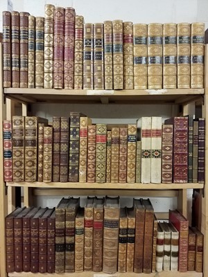 Lot 489 - Bindings. A collection of 19th Century gilt decorated leather bindings, 65 volumes