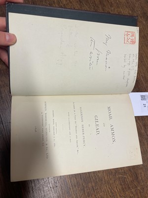 Lot 21 - Heber-Percy (Algernon). Travels in Moab, Ammon & Gilead, 1st edition, 1896
