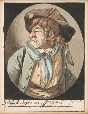 Lot 36 - Dighton (Robert, 1795-1880). An Old Friend with a New Face, & A Rogue in Grain, circa 1790, 2 watercolours