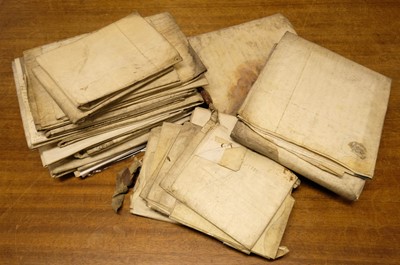 Lot 322 - Vellum Deeds. A group of 20 mostly folding vellum deeds, 17th/19th century