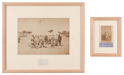 Lot 308 - Lear (Edward). Clipped signature beneath an albumen print, circa 1860 with another
