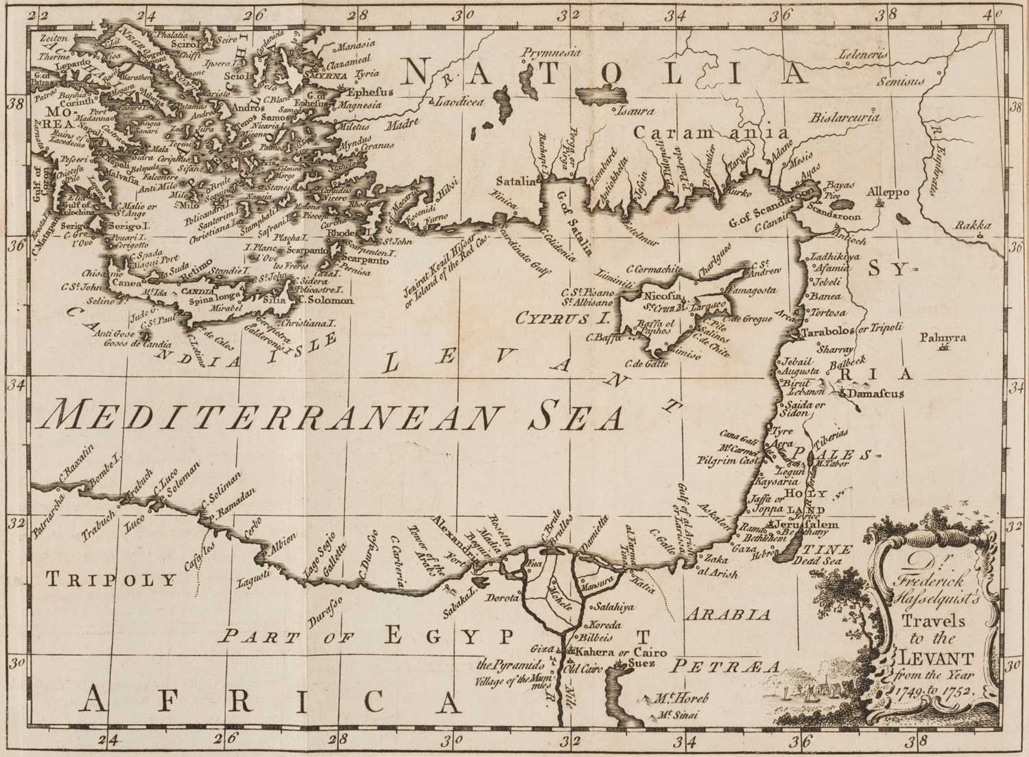 Lot 19 - Hasselquist (Frederick). Voyages and Travels in the Levant, 1st English edition, 1766