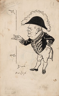 Lot 310 - Lloyd (A. W). Winston Churchill, 1939, pen and ink, 1939