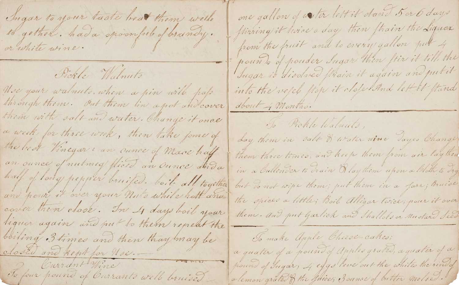 Lot 299 - Cookery Receipts. A manuscript cookery receipt book compiled by Ann Marston of Enderby...