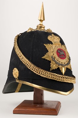 Lot 507 - The Royal West Surrey Regiment. A Victorian officers' home service blue cloth helmet (1881-1901)