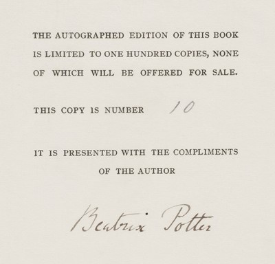 Lot 74 - Potter (Beatrix). The Fairy Caravan, 1st (autographed limited) edition, 1929