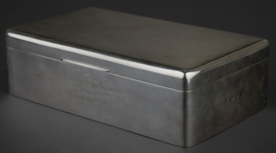 Lot 700 - Humidor. A substantial Victorian silver humidor by A.J. Zimmerman Ltd, Birmingham 1899