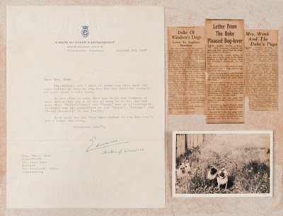 Lot 275 - Edward VIII (1894-1972), Prince of Wales..., Typed Letter Signed, ‘Edward, Duke of Windsor’