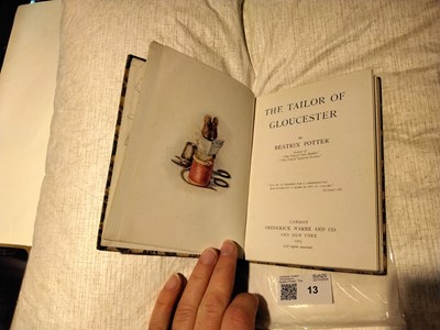 Lot 13 - Potter (Beatrix). The Tailor of Gloucester, 1st deluxe edition, 1903