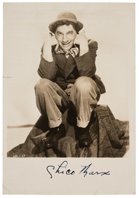 Lot 301 - Marx (Chico, 1887-1961). Signed Photograph, ‘Chico Marx’, glossy gelatin silver print