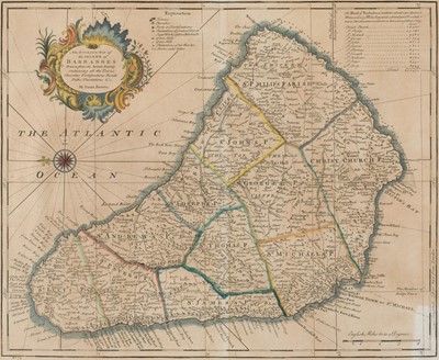 Lot 85 - Barbados. Bowen (Emanuel), An Accurate Map of the Island of Barbadoes..., circa 1750