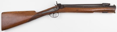 Lot 338 - Blunderbuss. A George III percussion spring-bayonet blunderbuss by Edward Gilbert circa 1820