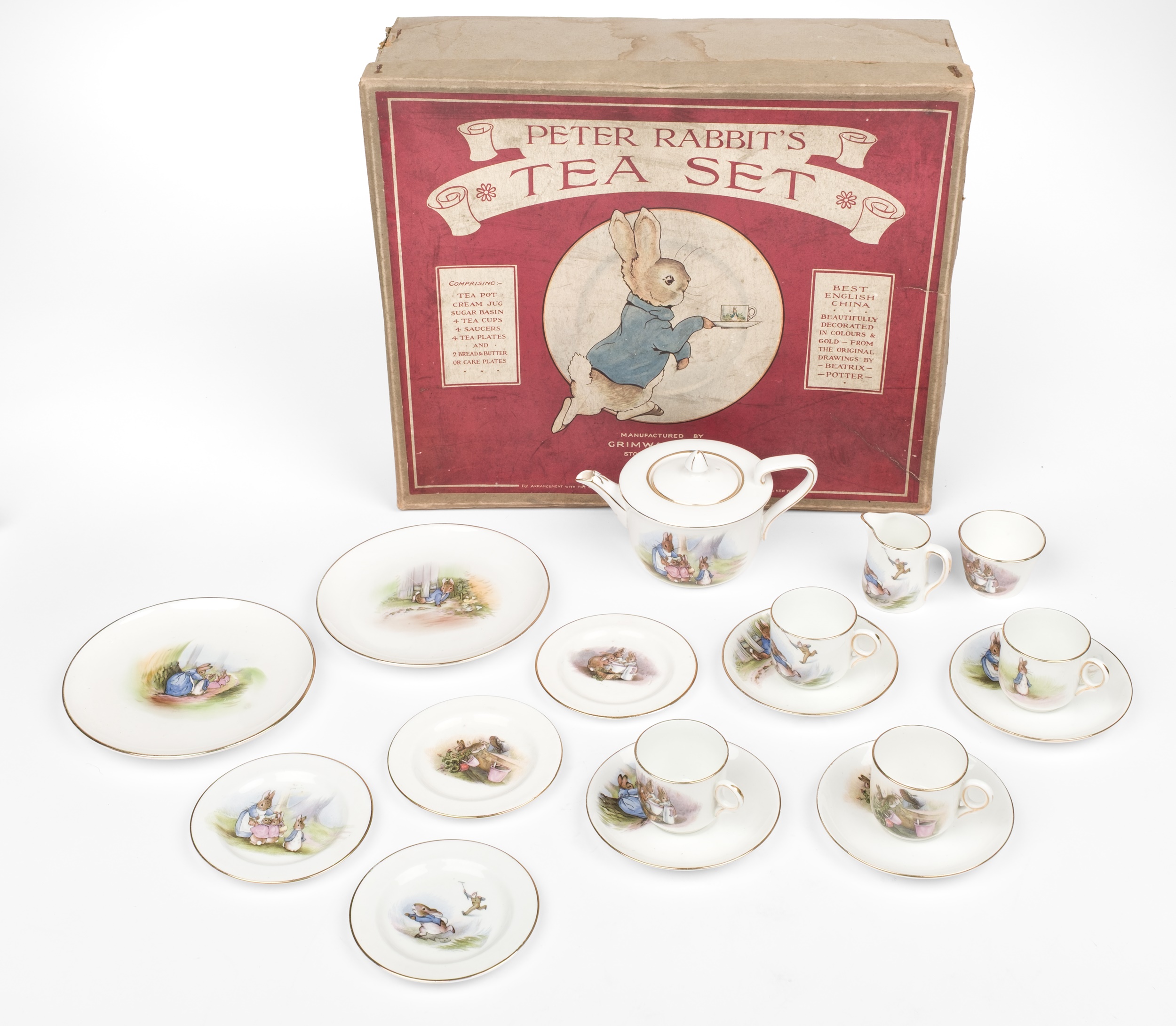 [Potter, Beatrix]. Peter Rabbit's Tea Set, Stoke-on-Trent: Grimwade's ...