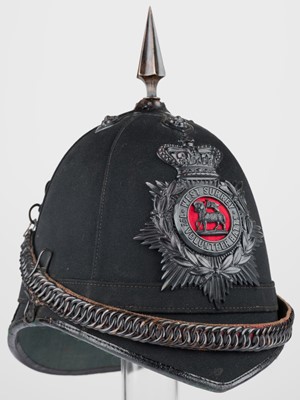 Lot 502 - Royal West Surrey Volunteer Battalion. A Victorian officers' home service helmet