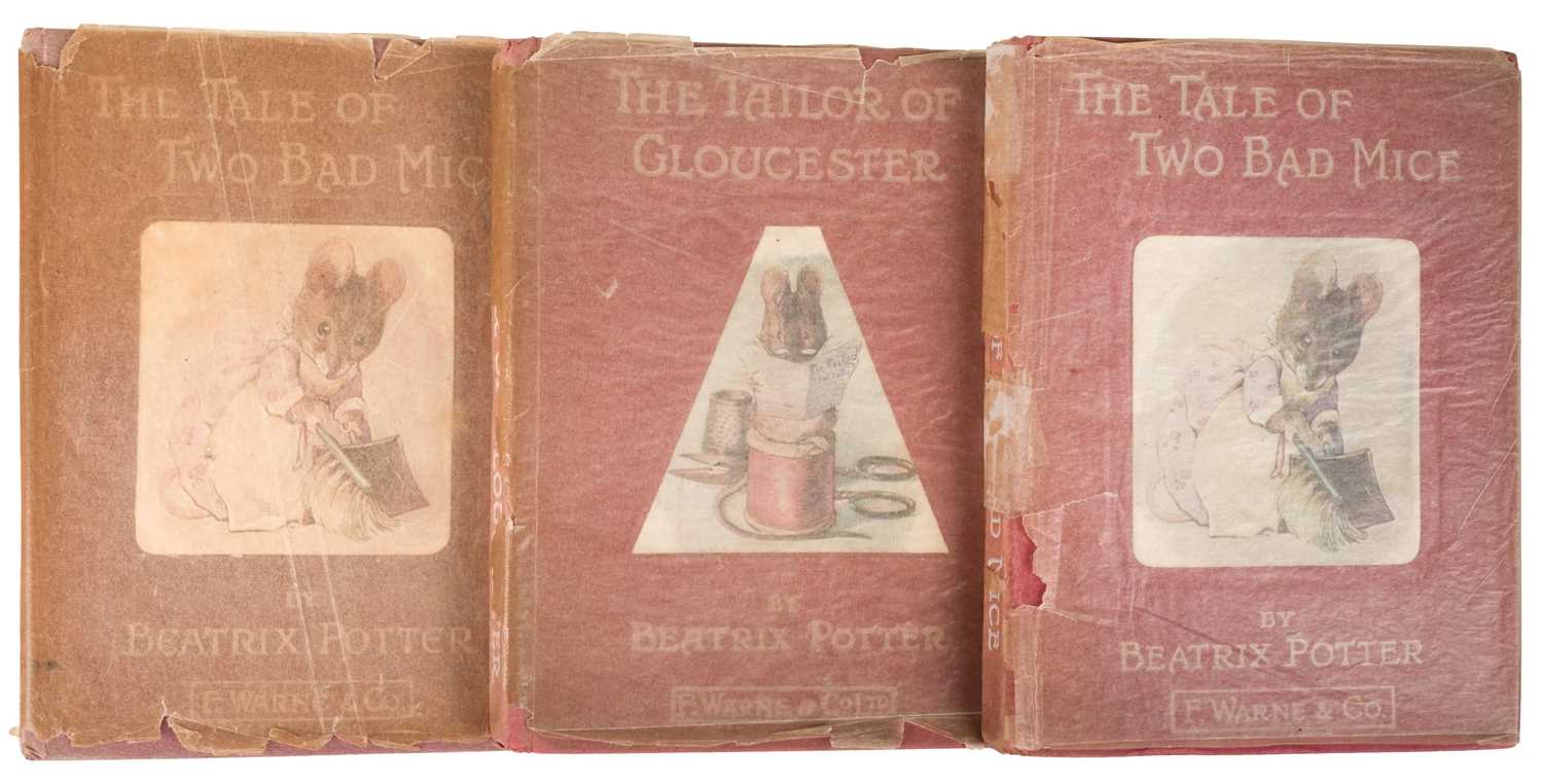 Lot 47 - Potter (Beatrix). The Tale of Two Bad Mice, 1st American edition, 1908, & 2 others, in glassine