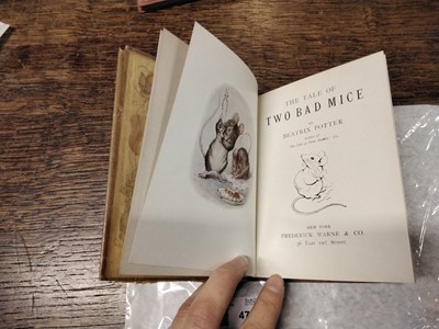 Lot 47 - Potter (Beatrix). The Tale of Two Bad Mice, 1st American edition, 1908, & 2 others, in glassine