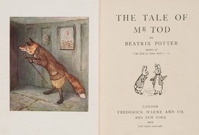 Lot 58 - Potter (Beatrix). The Tale of Mr Tod, 1st edition, 1912, inscribed by Beatrix Potter