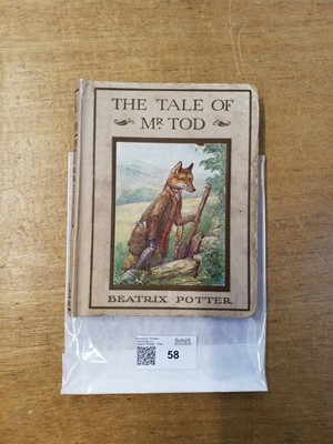 Lot 58 - Potter (Beatrix). The Tale of Mr Tod, 1st edition, 1912, inscribed by Beatrix Potter