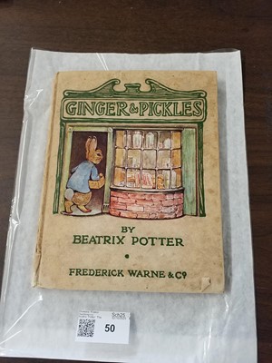Lot 50 - Potter (Beatrix). Ginger & Pickles, 1st edition, 1909, inscribed by the author
