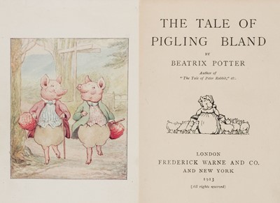 Lot 62 - Potter (Beatrix). The Tale of Pigling Bland, 1st edition, 1913, inscribed by the author