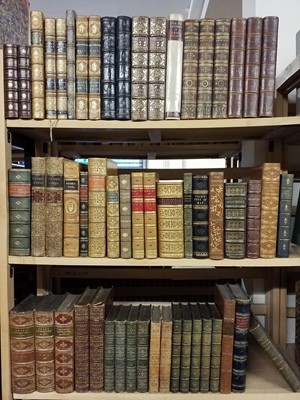 Lot 432 - Bindings. A collection of 19th & early 20th Century gilt decorated leather bindings, 55 volumes