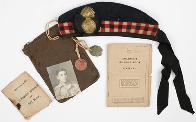 Lot 315 - Royal Scots Fusiliers. A WWII collection belonging to Fusilier Edward 'Ted' Easton