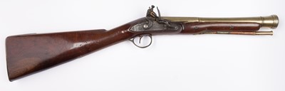 Lot 337 - Blunderbuss. A George III flintlock blunderbuss by Joseph Sherwood, London, circa 1800