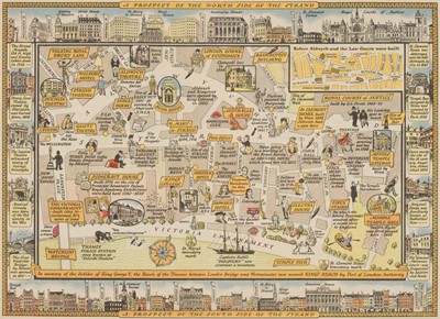 Lot 130 - Sayer (J. P.). 12 Original Lithographic Prints..., Picture Maps of London..., 1948