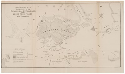 Lot 134 - Singapore. Logan (J.R.) Geological Map of the District of the Straits of Singapore..., 1851