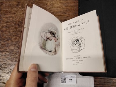 Lot 32 - Potter (Beatrix). The Tale of Mrs. Tiggy-Winkle, 1st deluxe edition, 1905