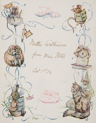 Lot 24 - Potter (Beatrix). The Tale of Benjamin Bunny, 1st edition, 1904, inscribed by the author