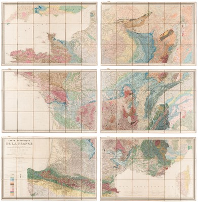 Lot 106 - France. Dufrenoy (Pierre A. & Elie de Beaumont, Leonce). Carte Geologique de France..., 1841