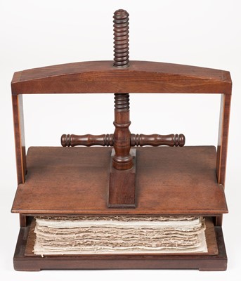 Lot 227 - Book press. A finely constructed small-scale hardwood book press, late 19th/ early 20th-century