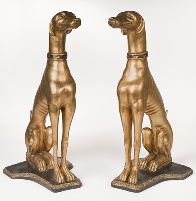 Lot 665 - Greyhounds. A pair of Italian composite Greyhounds, late 20th century