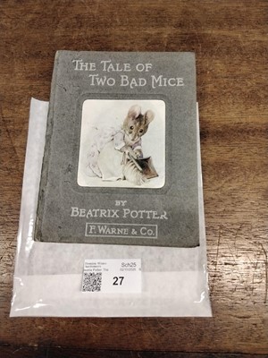 Lot 27 - Potter (Beatrix). The Tale of Two Bad Mice, 1st edition, 1904