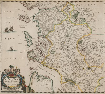 Lot 104 - France. Blaeu (J.), Xaintonge avec le Pays d'aulnis le Brovageais Terre d'arvert &c. circa 1640