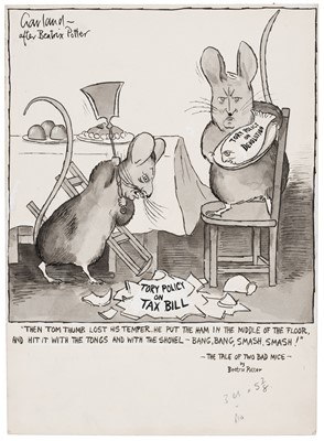 Lot 129 - Garland (Nicholas, 1935-). Two original political cartoons based on Beatrix Potter's works