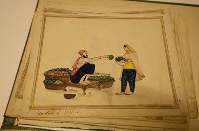Lot 17 - Company School. A collection of 24 watercolours of Indian street sellers..., 1819-1829